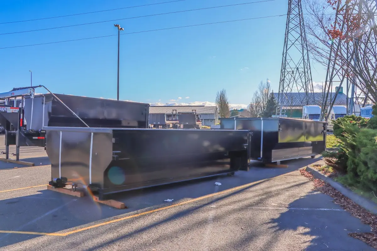 Roll-off dumpster ready for waste disposal at job site for Residential Dumpster Rental in East Haddam